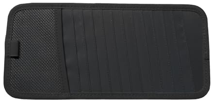Car CD Visor Organizer Large Capacity DVD Storage Case Holder Vehicle Sun Visor CD Holder with 12 Slots 1 Mesh Pocket 1 Pen Holder and Elastic Strap