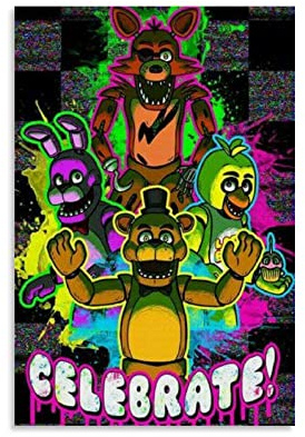 WQBYDS Leinwand Druck Poster 60 * 90cm Senza Cornice Fnaf Celebrate Poster 1 arredamento moderno della camera da letto della famiglia
