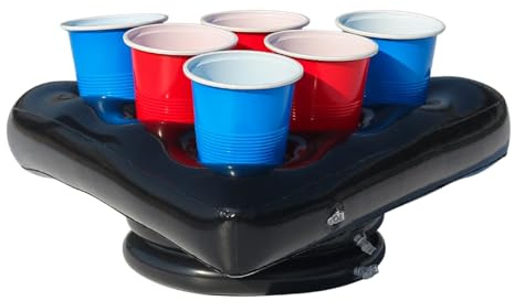 Fruusv Porte-Boisson Gonflable,Plateau à Boissons Repliable et Réutilisable | Porte-Boisson Flottant Gonflable | pour Bière, Soda, Eau, Jus, Limonade Lors De Fêtes Au Jardin, Au Parc Ou en Extérieur