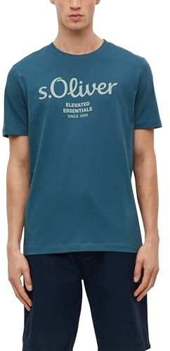 s.Oliver Herren T-Shirt – Regular Fit, Jersey, Label-Print