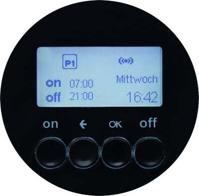 Interruptor temporizador para control de la iluminación, plataforma berker.Net, aplicación KNX radio, compatible coviva, para serie berker R.1 de hager, negro
