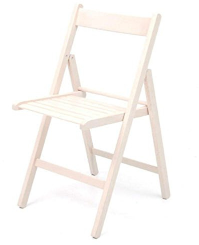 4 Klappstühle, Bierzeltgarnitur aus Holz, lackiert, verschiedene Farben, zusammenklappbar für Camping Haus und Garten bianco