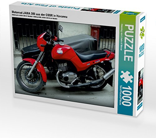 CALVENDO Puzzle Motorrad JAWA 350 aus der CSSR in Havanna | 1000 Teile Lege-Größe 64 x 48 cm Foto-Puzzle für glückliche Stunden