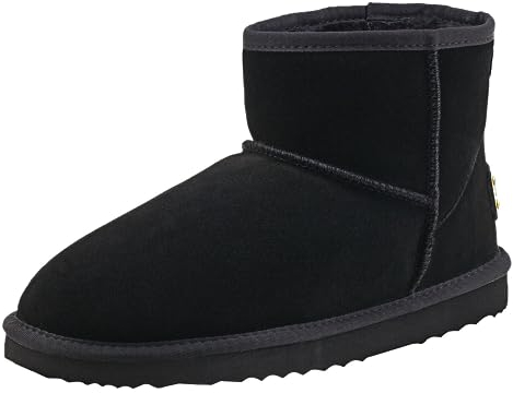 Shenduo Uomo Stivali Caviglia da Neve Impermeabile, Stivaletti Invernali D5645 Nero 41EU