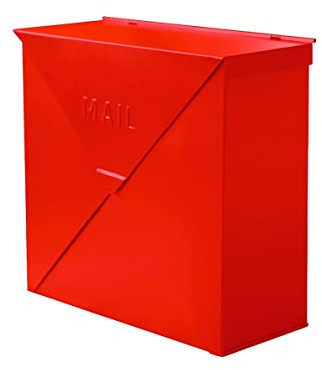 NACH Mailboxes for Outside Wall Mount, 10 x 10 x 4 inch Red Mail Boxes for House Outside, Waterproof Mailboxes for Outside - Chicago Style Mail Box