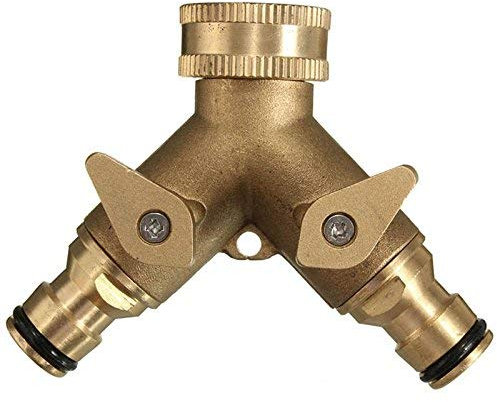 3/4 Two Way TECH TRADERS Double Garden TAP Connector Adaptor Made with Solid Brass
