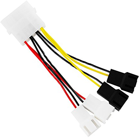 AABCOOLING C12 - Molex-Adapter 4-poliger Steckverbindersatz 3 Lüfter mit 3-poligem Stecker