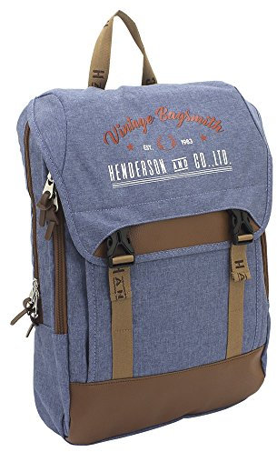 F23 Rucksack - Reiserucksack Heritage-Serie in blau-meliert - 2 Fächer, Reißverschluss, gepolsterte Schultergurte, 17L