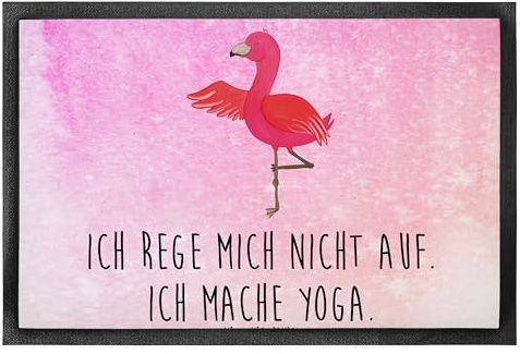 Mr. & Mrs. Panda fußmatte Flamingo Yoga 50 x 75 cm - Geschenk, Fußabstreifer, Entspannung, Türvorleger, Bodenvorleger, teppichmatte, Namaste, Aufgeregt, Yogi, Schmutzfangmatte