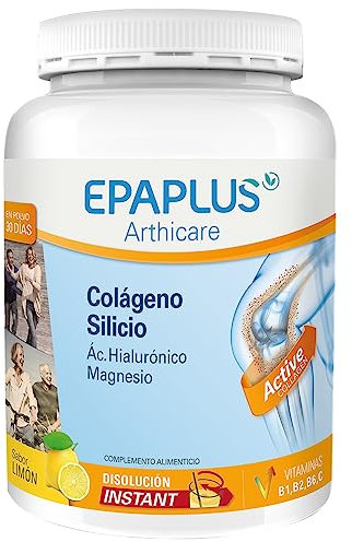 EPAPLUS Arthicare, hydrolysiertes Kollagen mit Silizium und Hyaluronsäure, sofort auflösendes Zitronenaroma, 30-Tage-Kur, 330 g