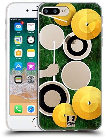 Head Case Designs Batteria Attrezzatura Musicale Custodia in Gel [Protezione di Grado Militare] Compatibile con Apple iPhone 7 Plus/iPhone 8 Plus