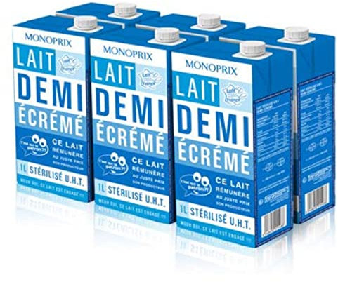 Monoprix Lait demi-à crà mà stà rilisà - Les 6 briques de 1 l