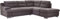 Mivano Ecksofa Coast / Große Schlafcouch in L-Form mit Ottomane rechts, Inkl. Bettfunktion und Stauraum, 264 x 88 x 217, Mikrofaser: grau