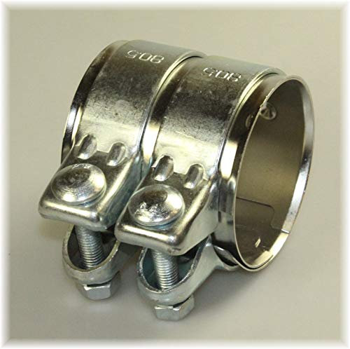 1 Edelstahl V2A Universal Rohrverbinder 76x80,5x80mm Doppelschelle 76x80 Auspuff