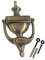 QCAA Türklopfer aus massivem Messing, viktorianischer Seil, 19,5 cm, antikes Messing, 1 Packung, hergestellt in Taiwan