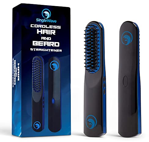 Beard Straightener – Cordless Beard and Hair Straightening Comb – Hair Straightening Comb for Men – Trendy and Sleek Design - Grooming Accessory for Men – Rechargeable, Portable, and Durable-Make Comb