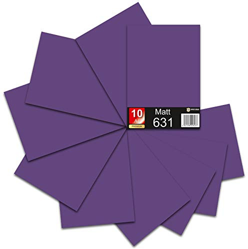Din A4 Bogen 30x21cm 621/631 Plotterfolie Folie Vinyl Autofolie (040 Violett, 10er Set 631 Matt)