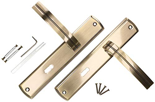 KOTARBAU® Set di maniglie per porta, 90 mm, BB Targhetta lunga Patina ZnAl Universale, Modern ZnAl