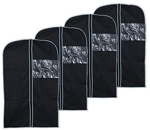 Vani Kleidersack Set - 4X Kleider-Beutel zur Organisation & Aufbewahrung von Anzug, Jacke, Abendkleid, Hemd, UVM. - 100 cm Kleider-Hüllen (4er Pack)