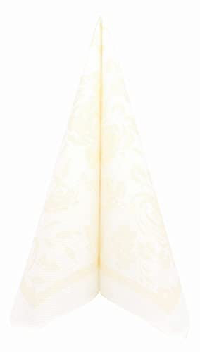 APARTina Airlaid Serviette Fiori, 40 x 40 cm 1/4-Falz, stoffähnliche hochwertige Einweg Servietten, Hochzeit Hochzeitsservietten stoffähnlich 50 Stück Beige Creme Blumen (Champagner)