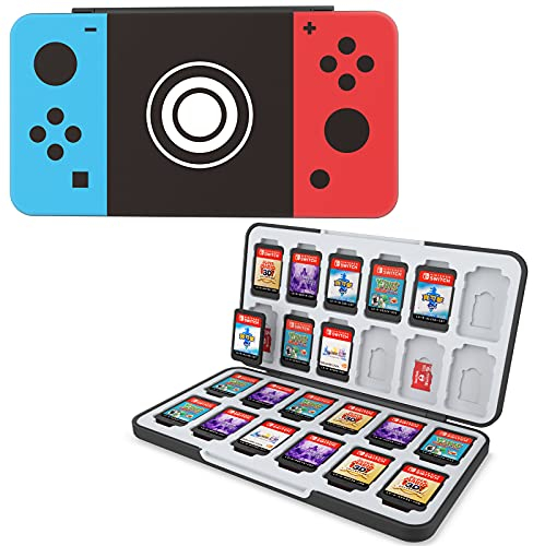 HEIYING Étui pour Carte de Jeu pour Nintendo Switch 2/Switch OLED&Lite,Étui pour Carte de Mémoire Motif Personnalisé avec 24 Emplacements pour Cartes de Jeu et 24 Emplacements pour Cartes Micro SD