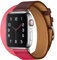 Aergood Cuir Bande,Compatible avec Apple Watch Bracelets 38/40/41mm 42/44/45mm, Double Tour Bracelet de pour iwatch Series 7 6 5 4 3 2 1 SE(38/40/41mm,Rose Rouge/Vin)