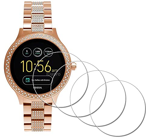 iDaPro Protector pantalla para Fossil Mujer Gen 4 Venture FTW6015/ Fossil Q Venture FTW6005 Reloj Inteligente [4 unidades], Cristal Templado accesorios Screen Protector