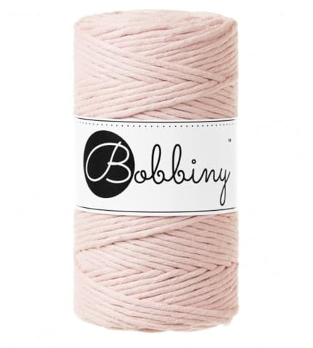Bobbiny Regular 3mm Single Ply Macrame Cord (Pastel Pink) 100m