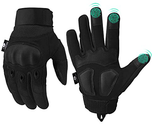 Mossy Oak Tactical Gloves for Men and Women, Touchscreen Gloves with Hard Knuckle for Hunting, Paintball, Hiking, Camping, Climbing, Cycling, Hunting Gear with Hard Shell & Palm Padding