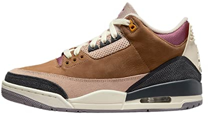 Retro Air Jordan 3 – bianco, nero, iris scuro, viola foschia di Nike, Archaeo Marrone, 43 EU