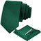 Aomig Herren Krawatten, 3-teiliges Set Krawatten Set mit Einstecktuch krawattenklammer, Schmale Krawatte 6 cm für Männer, Elegant Hochzeit Krawatte für Büro oder Festliche Veranstaltunge (Grün)