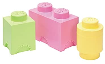 Room Copenhagen LEGO Storage Brick Multipack S, Stackable Storage Boxes, Set of 3 pcs, Desk Storage, LEGO Organizer, Toy Box, Home Decor, Pastel Set