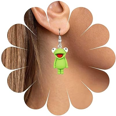 Inilbran Boho Frosch Ohrringe Vintage Acryl Frosch Ohrringe Grüner Weg Frosch Ohrringe Baumeln Minimalistischen Hängenden Frosch Ohrringe Schmuck Für Frauen Und Mädchen