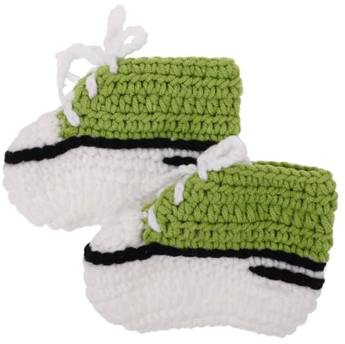GALPADA Strickschuhe 6-12 Monate Gehäkelte Babyschuhe aus Wollgarn Weich und Elastisch 10cm für Neugeborene
