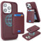 Havaya Burgundy Magsafe Compatible Case for iPhone 11 Pro with Detachable Card Holder Leather Wallet Flip Case