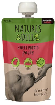 Natures Deli Sweet Potato Paste Dog Treat for Feeding Mat, Dog Food Topper, Hypoallergenic Wet Reward Treat for Dogs - 100g