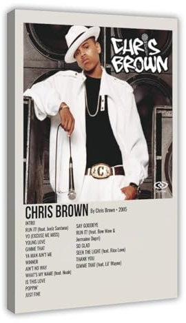GUyfam Chris Brown's Album Cover – Chris Brown Poster Leinwand Poster Schlafzimmer Dekor Sport Landschaft Büro Zimmer Dekor Geschenk 30 x 45 cm