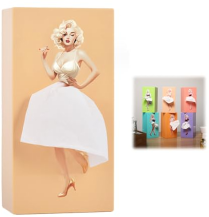 Taschentuchbox Mit Fliegendem Rock, Charmant Retro Mädchen Mit Kurzem Rock Taschentücher Box, Geeignet Für Schlafzimmer, Wohnzimmer, Büro (D)