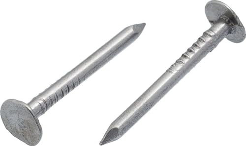 2.8mm x 15mm Galvanised Roof Nails Large Head Felt Clout Bright Finish Felt Tacks (Pack of 100)