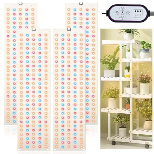 FORMIZON Lampe de Plante, Lampe de Croissance à Spectre Complet 135 LED, 4 Pièces Lampe de Culture avec 10 Luminosité, 3 Modes et Minuterie de 4/8/12H, Lampe Horticole de Contrôle Cloisonnable