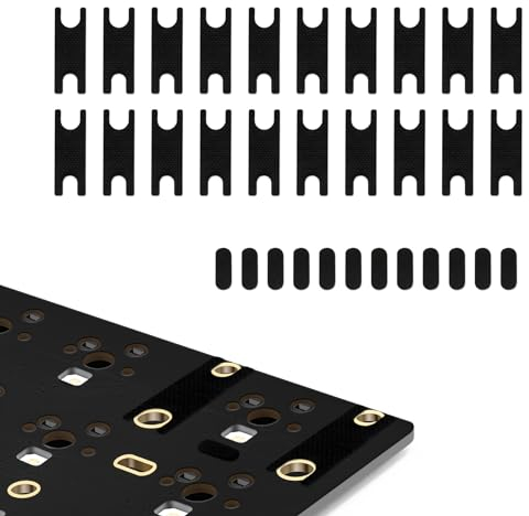 RUNJRX Tastatur PCB Stabilisator Schalter Teflon Film Tastatur Stabilisator Schalter Pads 20 Stück, Stabilisator Stahldraht Eva Pads 12 Stück (schwarz)