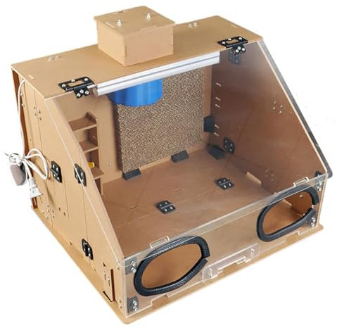 Cabina de pintura con aerógrafo modelo, cabina de pintura con ventilación portátil con luces LED, extractor de aire y manguera, potencia de succión más fuerte, para rociar modelos, manualidades