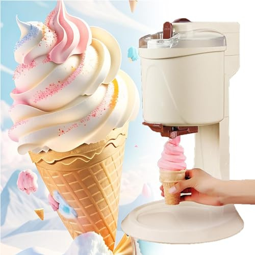 RayGenius Soft Serve Ice Cream Machine, Hogar DIY Cocina AutomáTica Mini Fruta Soft Serve Ice Cream Machine,Yogurt Makers， Saludable, Simple OperacióN De Un Solo Empuje.