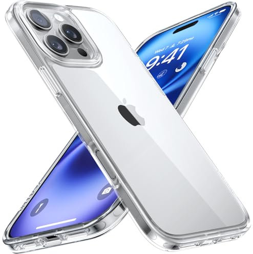 TORRAS Guardian für iPhone 16 Pro Max Hülle Bruchsicher Echter Militärschutz Anti-Gelb Glaskar Handyhülle iPhone 16 Pro Max Case Kratzfest Stoßfest Schutzhülle Dünn Cover Transparent