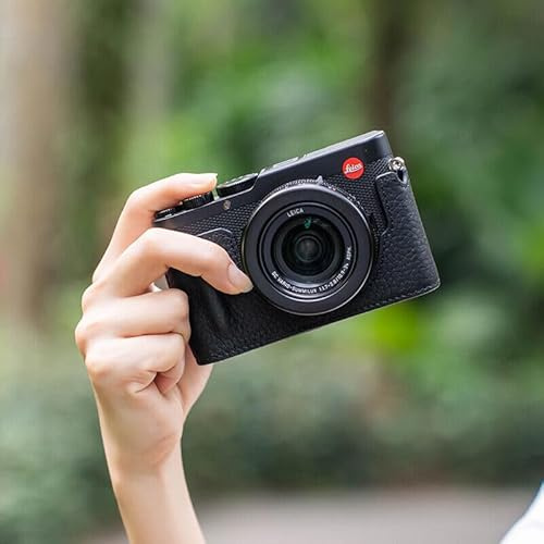 Genuine Leather Camera Half Case With Handle Grip For D-LUX8 LUX8 Protect Cover (Black Case Only)