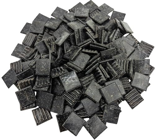 BTMIEY 500 g Quarz-Mosaikfliesen, 2 cm, mehrfarbige Mosaik-Steine für DIY-Mosaikherstellung, Handwerk, Hobby, Kunst, Heimdekoration, Wanddekoration (schwarz)