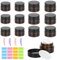 12Pcs Brown Glass Cosmetic Tinted Jars, Amber Glass Jars with Spoon and Sticker, 20ml/30ml Mini Round Amber Sample Jars, Refillable Empty Cosmetic Jars with Lids for Powder Lotion Creams