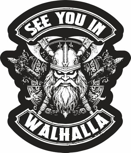 Aufkleber Wetterfest See You in Walhalla Wikinger Motive Auto Odin Thor
