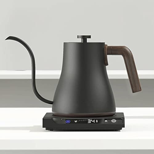 Msuiiixcccc Coffee Electric Kettle Gooseneck Electric Tea Kettle Water Kettle Samovar Temperature Control Coffee Pot Household Teapot (Color : Black, Size : One Size) (Black One Size)