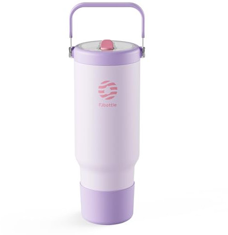 Fjbottle 40 oz Tumbler with Straw and Lid Double Wall Vacuum Insulated Stainless Steel Water Bottle Travel Mug with Handle Coffee Mug for Hot Iced Drink
